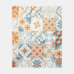 Background and texture with Ancient tile pattern Fleece Blanket