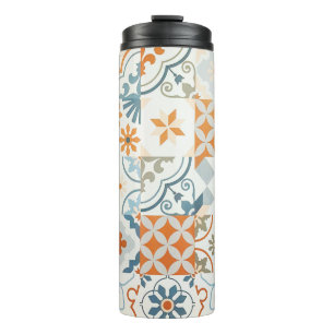 Background and texture with Ancient tile pattern Thermal Tumbler