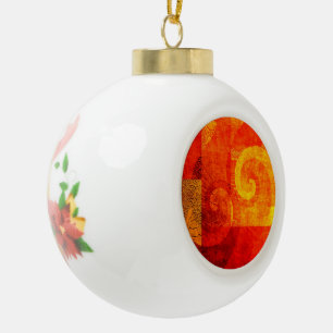 Background Antique Spirals Ceramic Ball Christmas Ornament