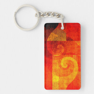 Background Antique Spirals Key Ring