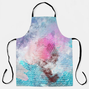 Background art abstract watercolor apron