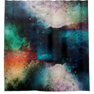 Background art abstract watercolor shower curtain
