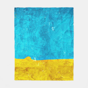 Background blue yellow art fleece blanket
