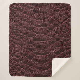 background - brown reptile leather texture - Croco Sherpa Blanket