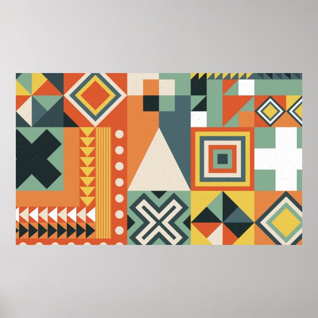 Background collected from geometric shapes in a si poster (Front)