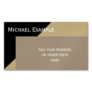 Background Colour Blocking - stone & dark beige Magnetic Business Card