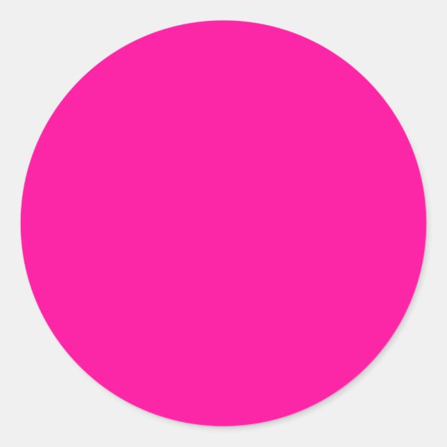 Background Colour FF0099 Fuchsia Magenta Hot Pink Classic Round Sticker (Front)