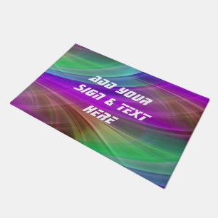 Background coloured RAYS 2 + your own ideas Doormat
