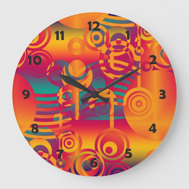 Background Composing - Modern Colorful Circle Large Clock (Front)