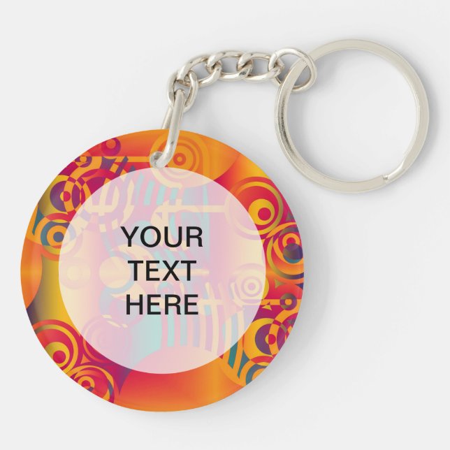 Background Composing - Modern Colourful Circle Key Ring (Back)