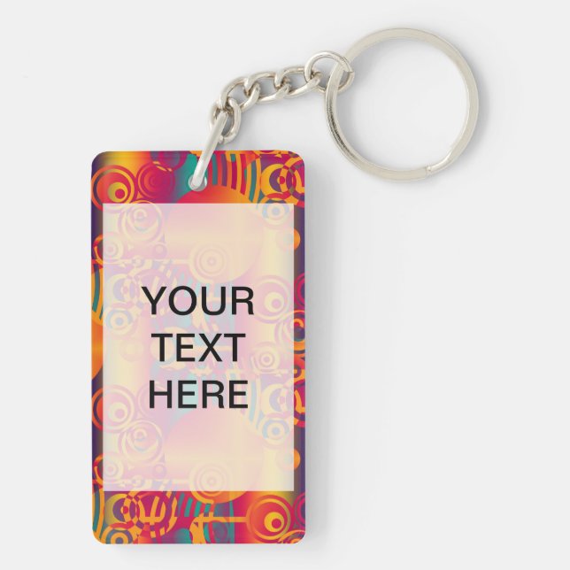 Background Composing - Modern Colourful Circle Key Ring (Back)