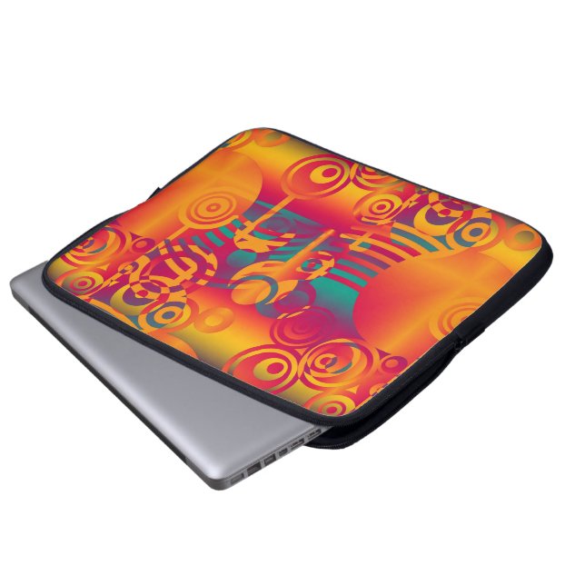Background Composing - Modern Colourful Circle Laptop Sleeve (Front Bottom)