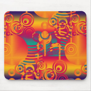 Background Composing - Modern Colourful Circle Mouse Pad