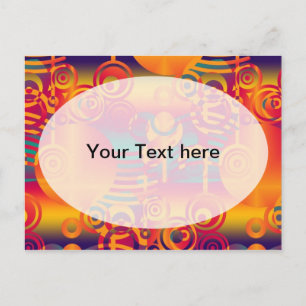 Background Composing - Modern Colourful Circle Postcard