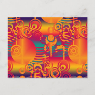 Background Composing - Modern Colourful Circle Postcard