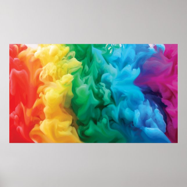 background featuring a smoke cloud in rainbow poster (Front)