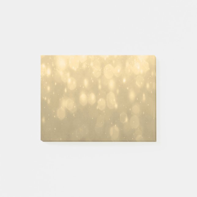Background - Gold Bokeh Glitter Lights Post-it Notes (Front)