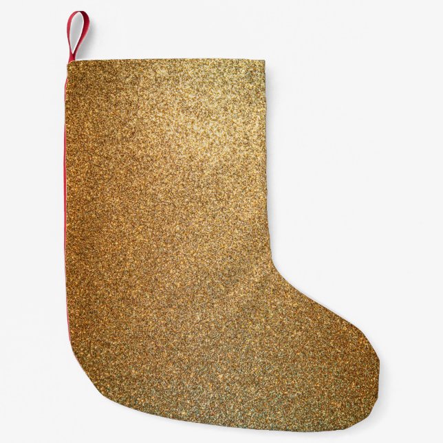 Background gold cute texture small christmas stocking (Front)