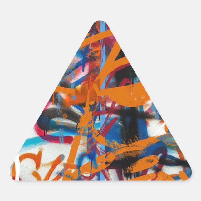 Background Graffiti Grunge Street Art Graffiti Wal Triangle Sticker (Front)