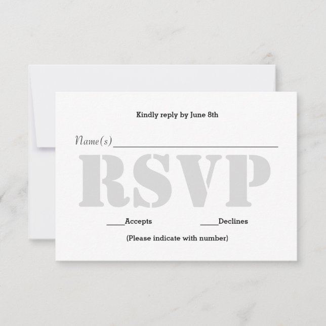 Background Grey Stencil - RSVP Response Card (Front)