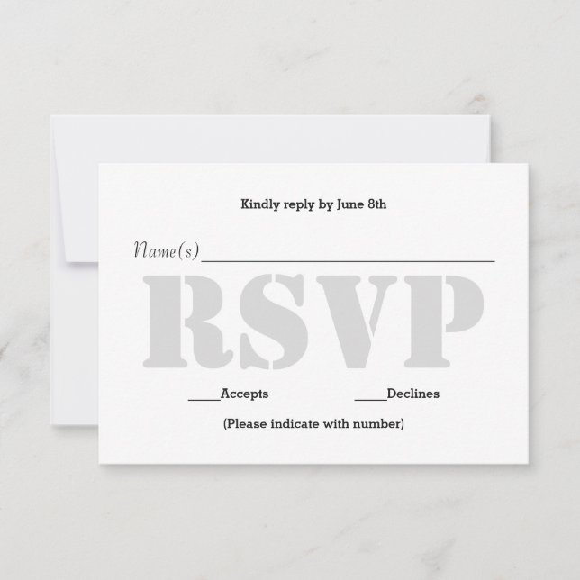 Background Grey Stencil - RSVP Response Card (Front)
