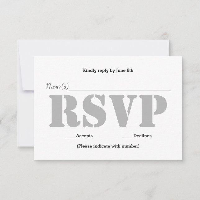 Background Grey Stencil - RSVP Response Card (Front)