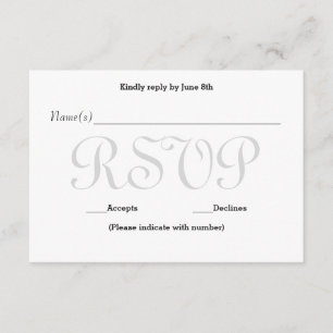Background Grey Typo- RSVP Reception Response Card