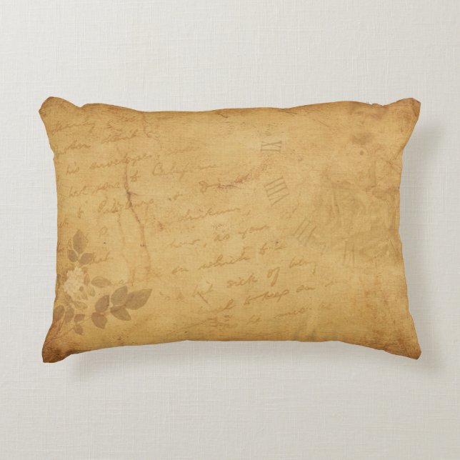 Background image flower writing decorative cushion (Front)