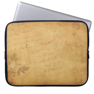 Background image flower writing laptop sleeve