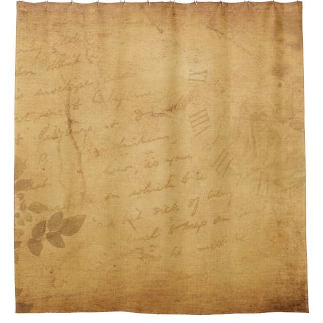 Background image flower writing shower curtain (Front)