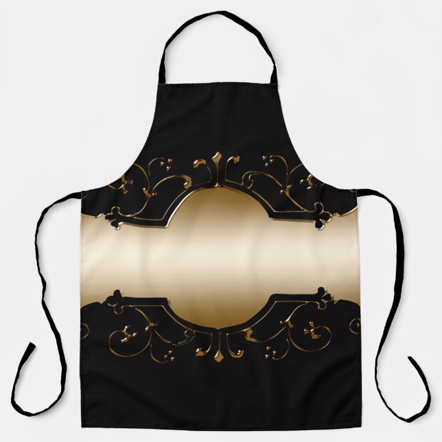 Background image gold frame black apron (Front)