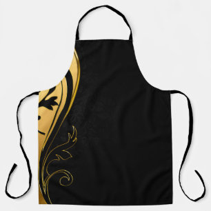 Background image gold frame floral apron