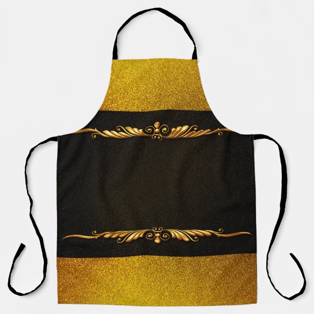 Background image gold frame floral apron (Front)