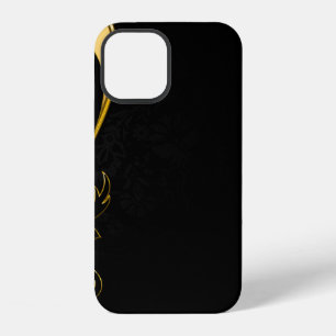 Background image gold frame floral iPhone 12 case