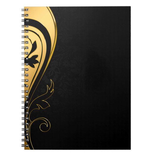 Background image gold frame floral notebook (Front)