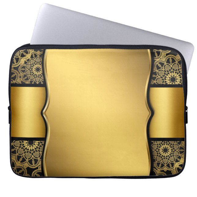 Background Image Gold Frame  Laptop Sleeve (Front)