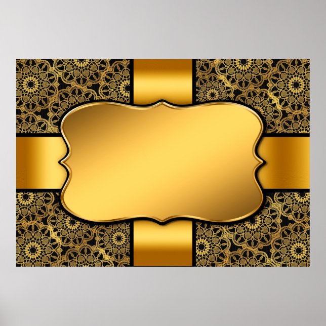 Background image gold frame poster (Front)