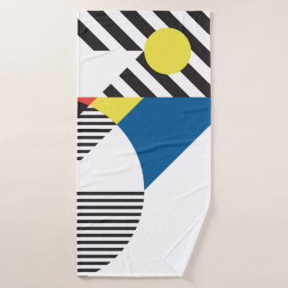 Background in retro modern style bath towel