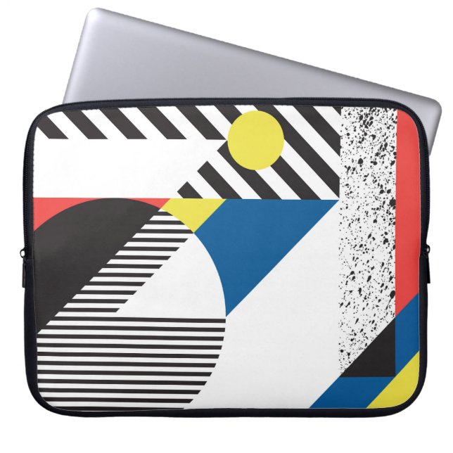Background in retro modern style laptop sleeve (Front)