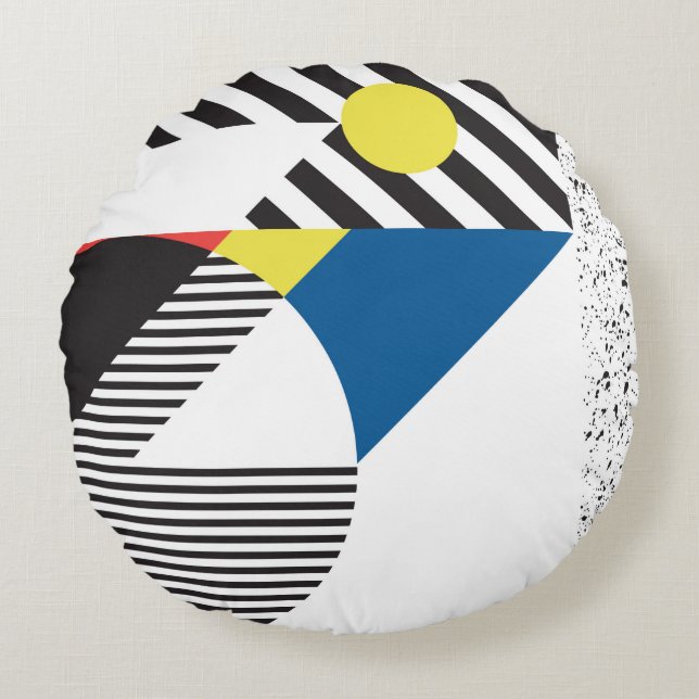 Background in retro modern style round cushion (Front)