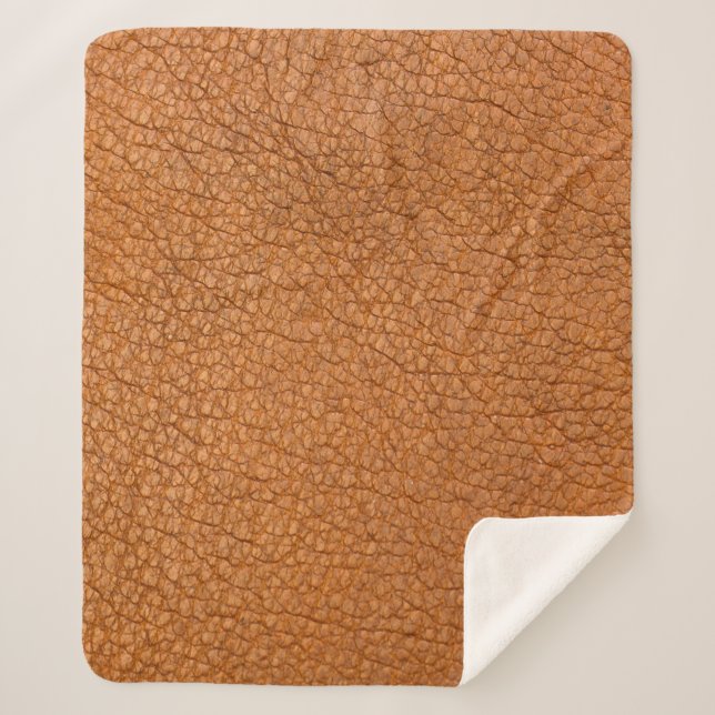 Background leather brown close up sherpa blanket (Front)