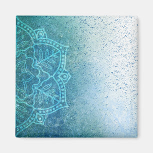 Background Mandala Grunge Pattern Text Green Magnet