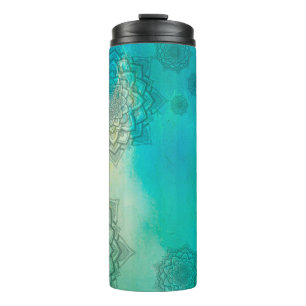 Background mandala grunge pattern thermal tumbler