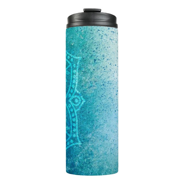 Background mandala grunge pattern thermal tumbler (Front)
