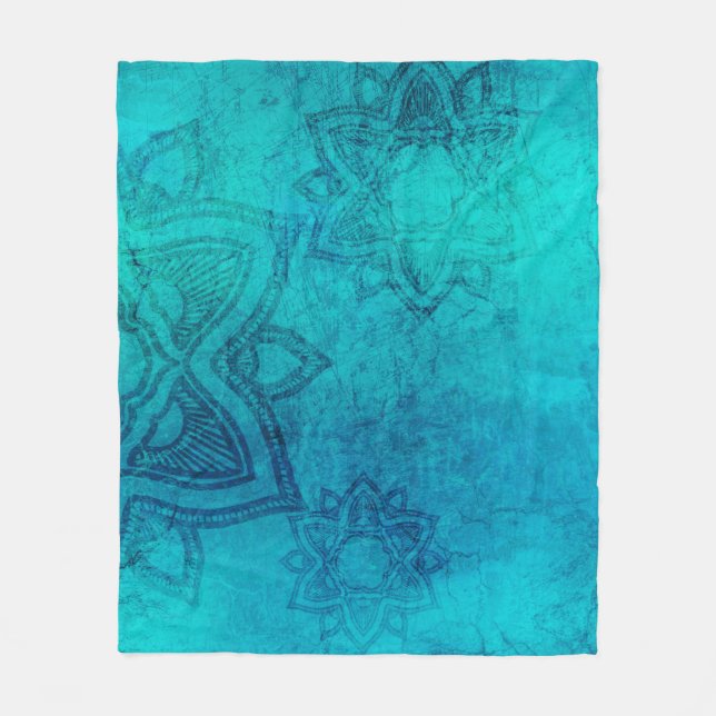 Background mandala grunge texture fleece blanket (Front)