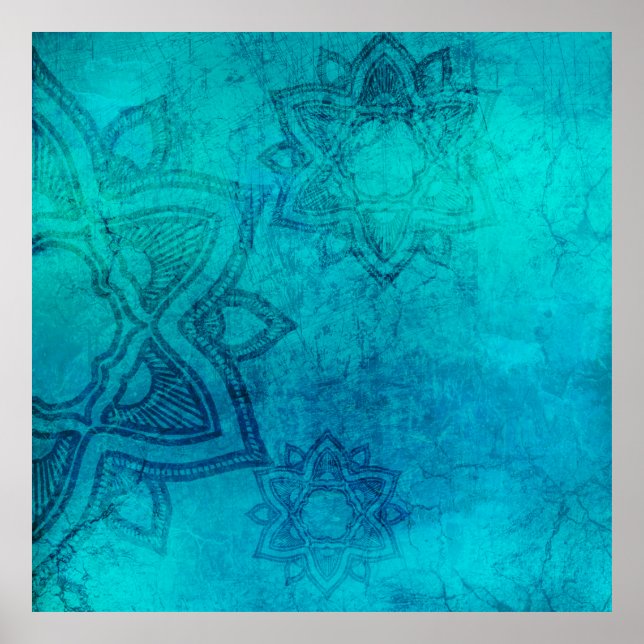 Background mandala grunge texture poster (Front)