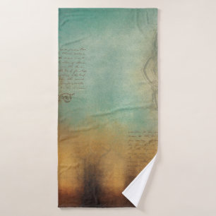 Background mandala text grunge bath towel