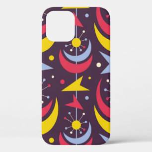 Background mid-century modern vintage art. Abstrac iPhone 12 Case