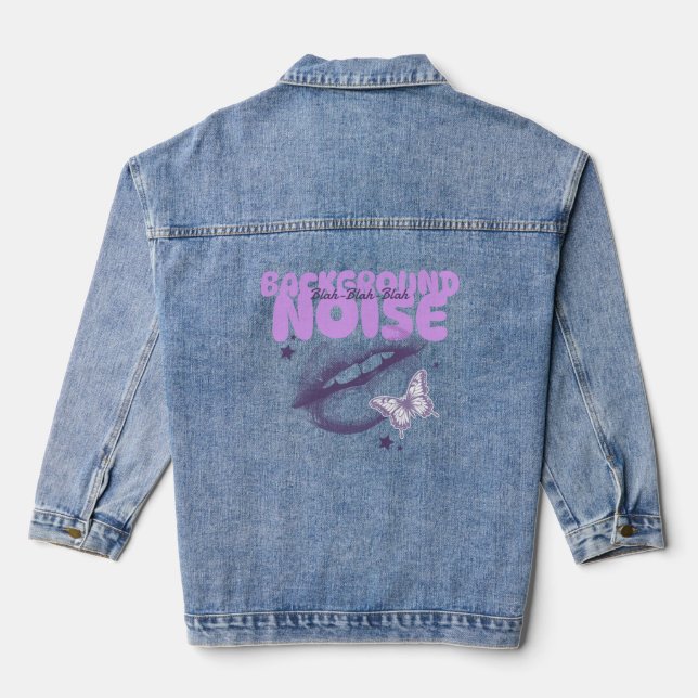 Background Noise Trendy Statement Denim Jacket (Back)