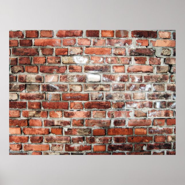 Background of a Red and Gray Brick Wall Poster (Front)